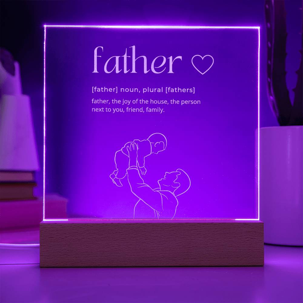 1st Fathers Day Plaque  Engraved Plaque for Dad-[Heartfelt Family Gift]