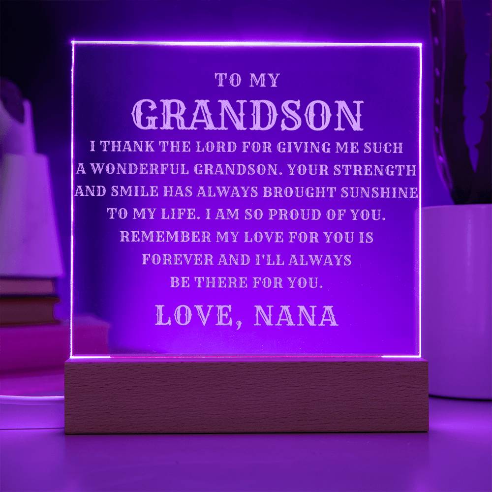 Nanas Grandson LED Engraved Plaque - Perfect Gift for Any Occasion-[Heartfelt Family Gift]