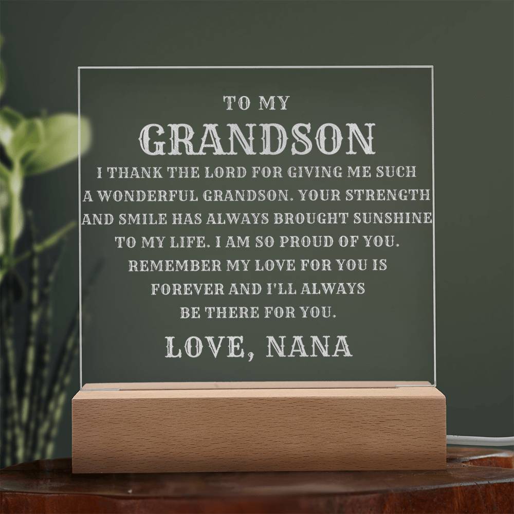 Nanas Grandson LED Engraved Plaque - Perfect Gift for Any Occasion-[Heartfelt Family Gift]