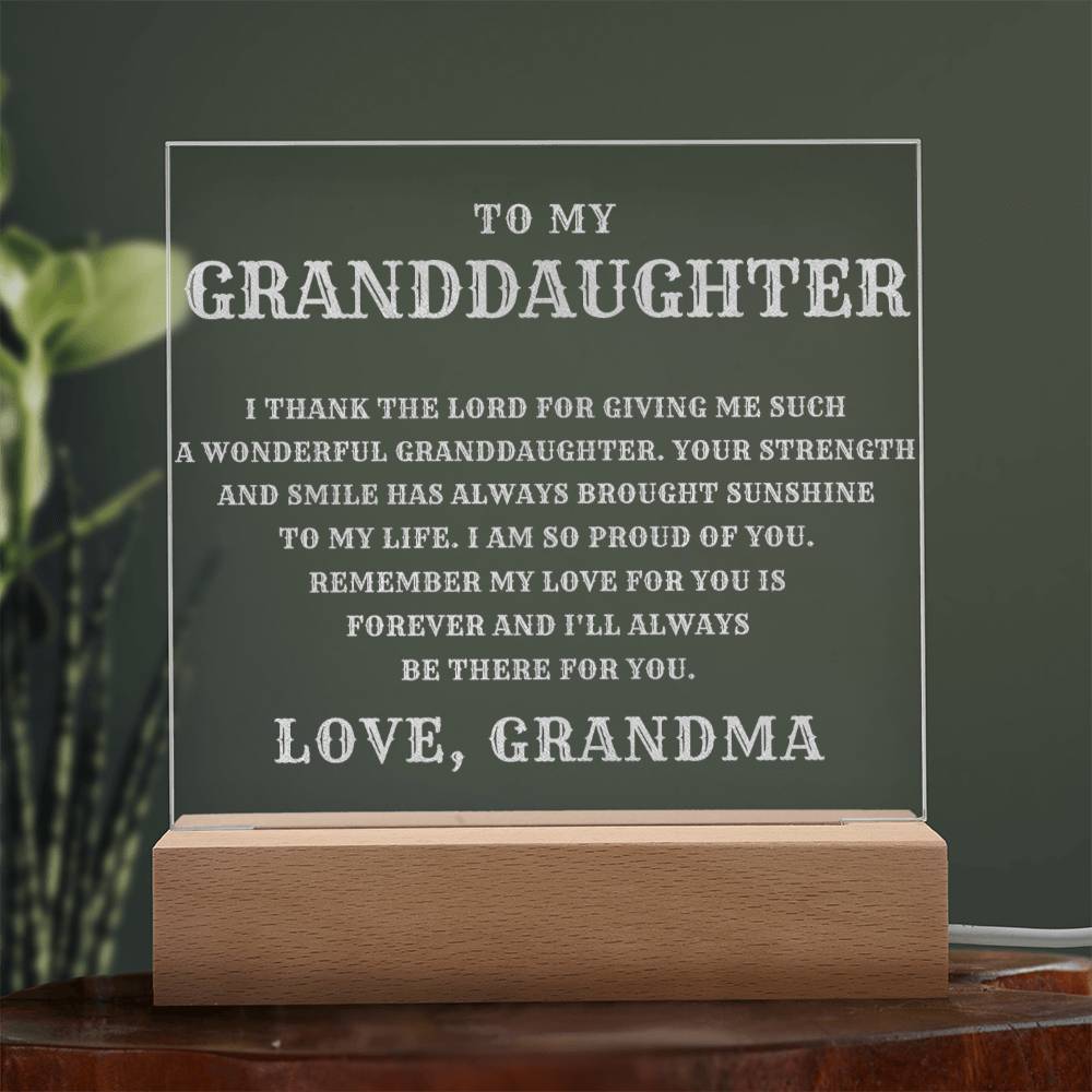 Granddaughter Engraved Lighted Plaque - The Perfect Gift from Grandma-[Heartfelt Family Gift]