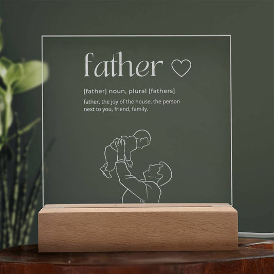 1st Fathers Day Plaque  Engraved Plaque for Dad-[Heartfelt Family Gift]