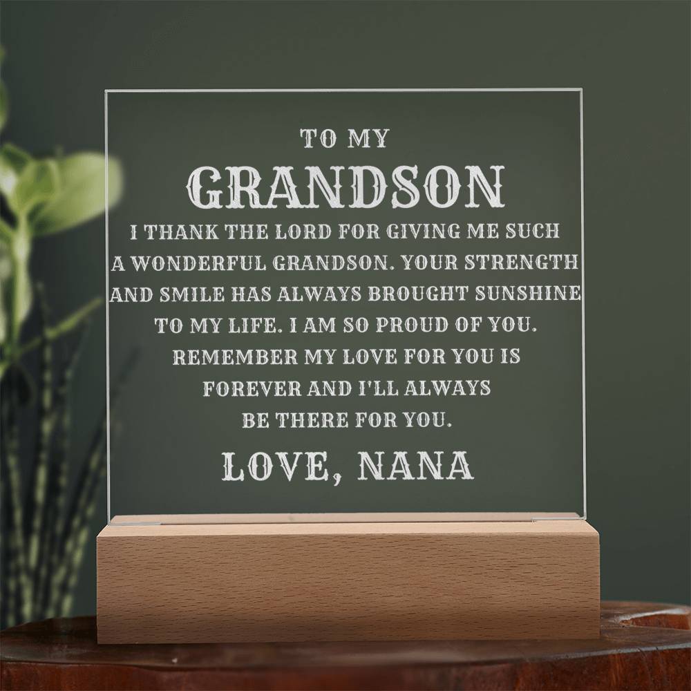 Nanas Grandson LED Engraved Plaque - Perfect Gift for Any Occasion-[Heartfelt Family Gift]