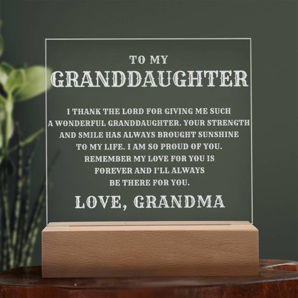 Granddaughter Engraved Lighted Plaque - The Perfect Gift from Grandma-[Heartfelt Family Gift]