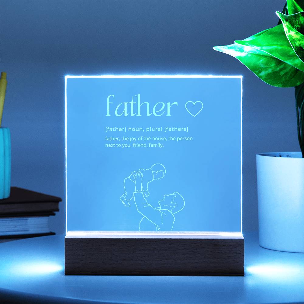 1st Fathers Day Plaque  Engraved Plaque for Dad-[Heartfelt Family Gift]