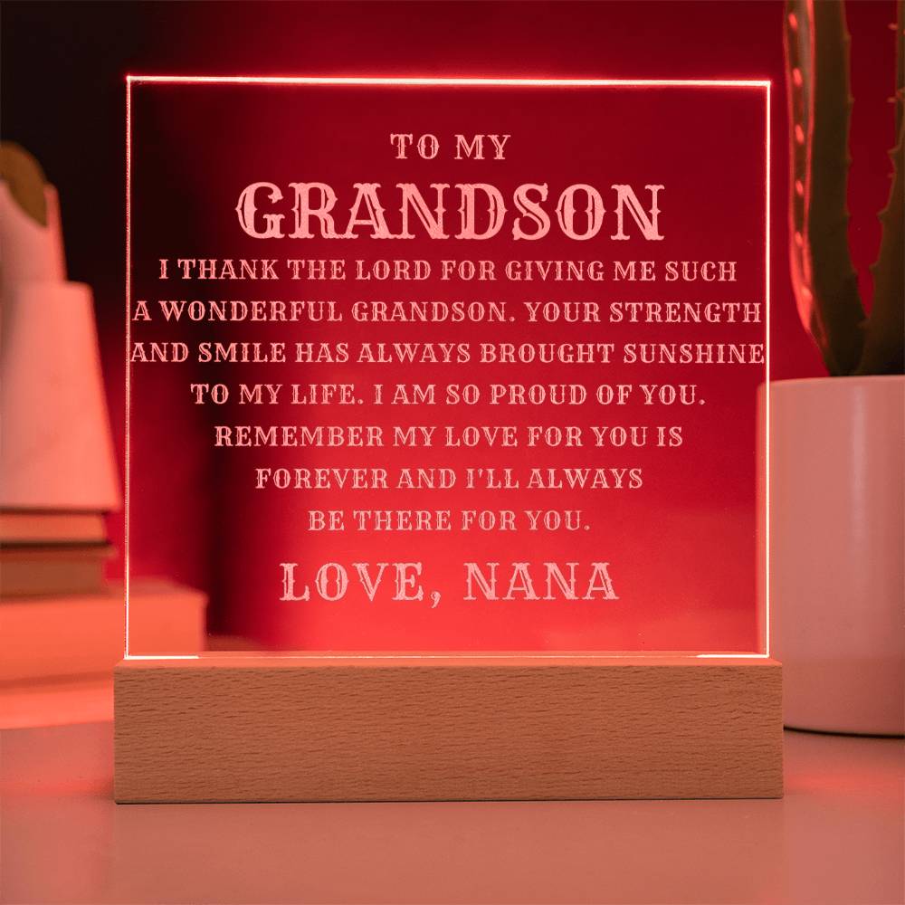 Nanas Grandson LED Engraved Plaque - Perfect Gift for Any Occasion-[Heartfelt Family Gift]