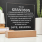 Grandson LED Plaque Engraved by Grandma - Perfect Gift for Any Occasion-[Heartfelt Family Gift]
