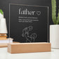 1st Fathers Day Plaque  Engraved Plaque for Dad-[Heartfelt Family Gift]
