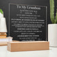 Engraved LED Plaque for Grandson - Illuminated Keepsake Gift-[Heartfelt Family Gift]
