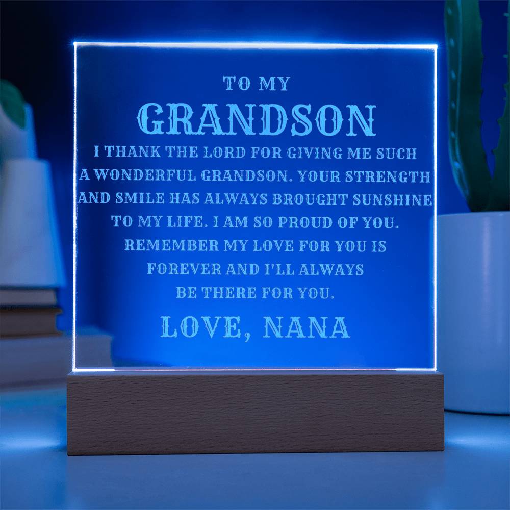 Nanas Grandson LED Engraved Plaque - Perfect Gift for Any Occasion-[Heartfelt Family Gift]
