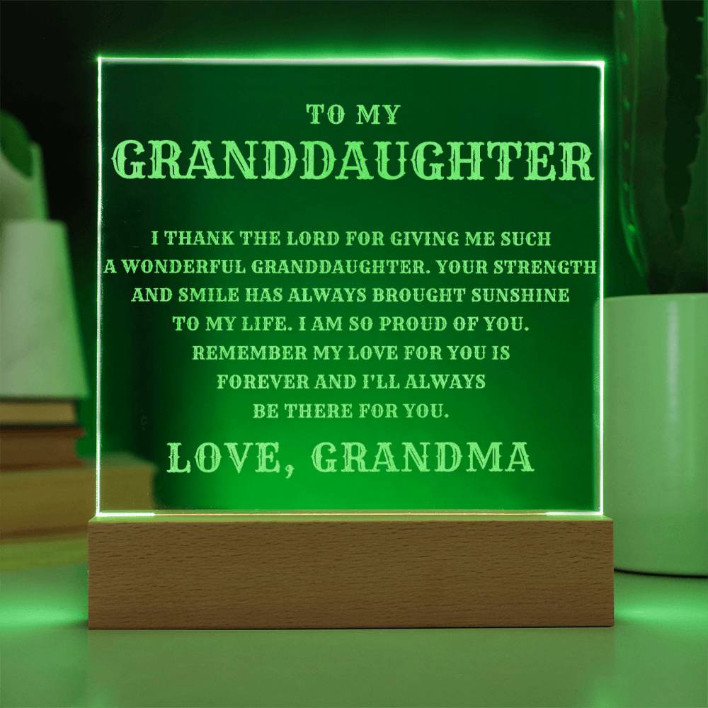 Granddaughter Engraved Lighted Plaque - The Perfect Gift from Grandma-[Heartfelt Family Gift]