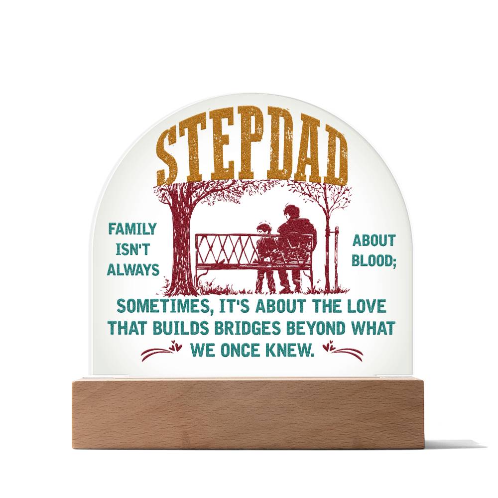Stepdad Lighted Dome Plaque-[Heartfelt Family Gift]