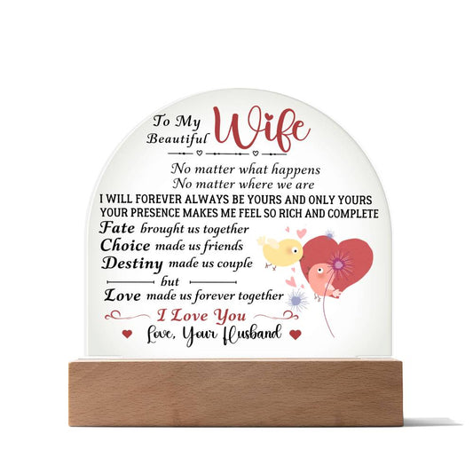 LED Dome Acrylic for Wife - Perfect Gift for Your Loved One-[Heartfelt Family Gift]