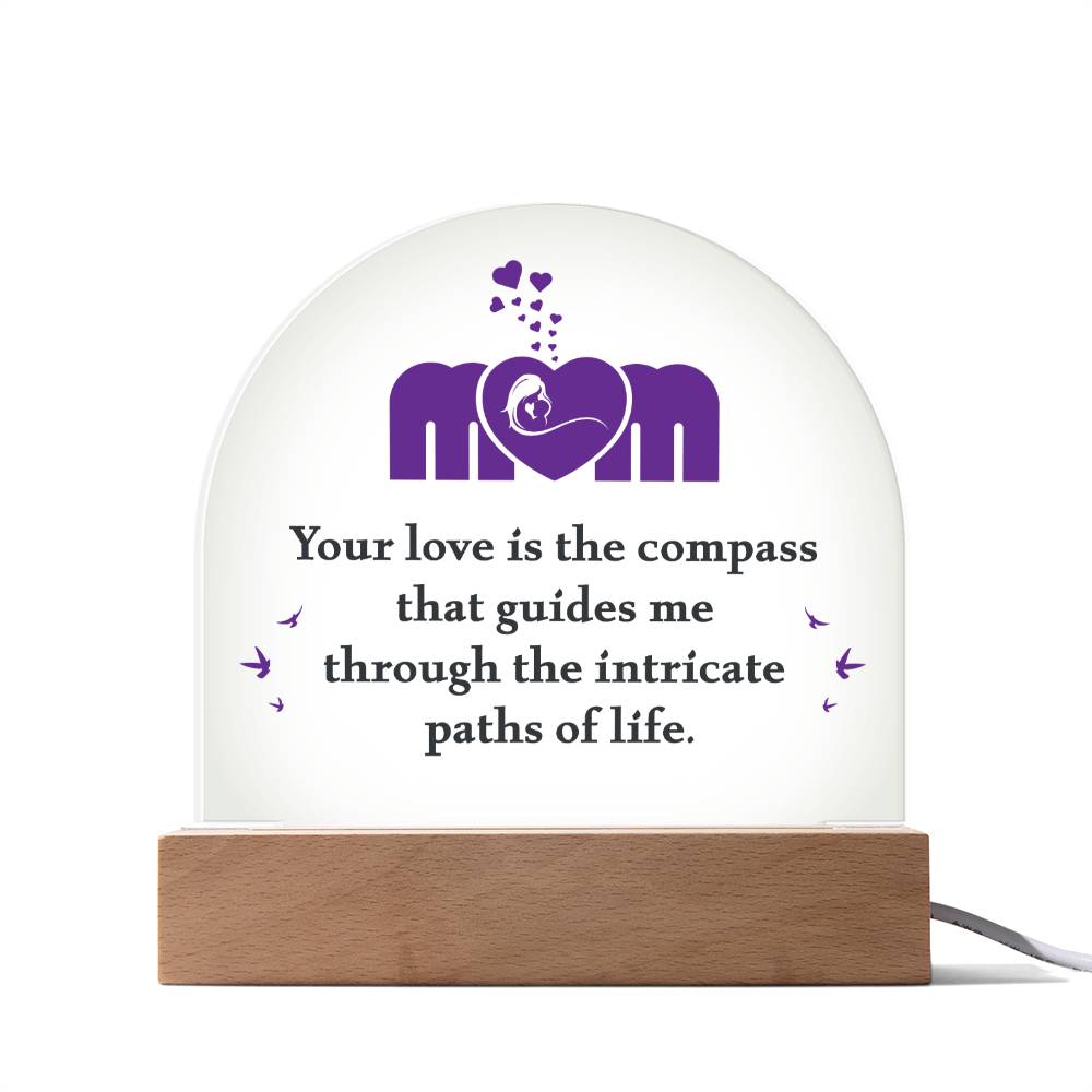 Mom Lighted Dome Plaque-[Heartfelt Family Gift]