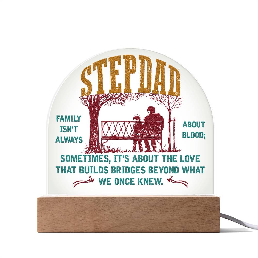 Stepdad Lighted Dome Plaque-[Heartfelt Family Gift]