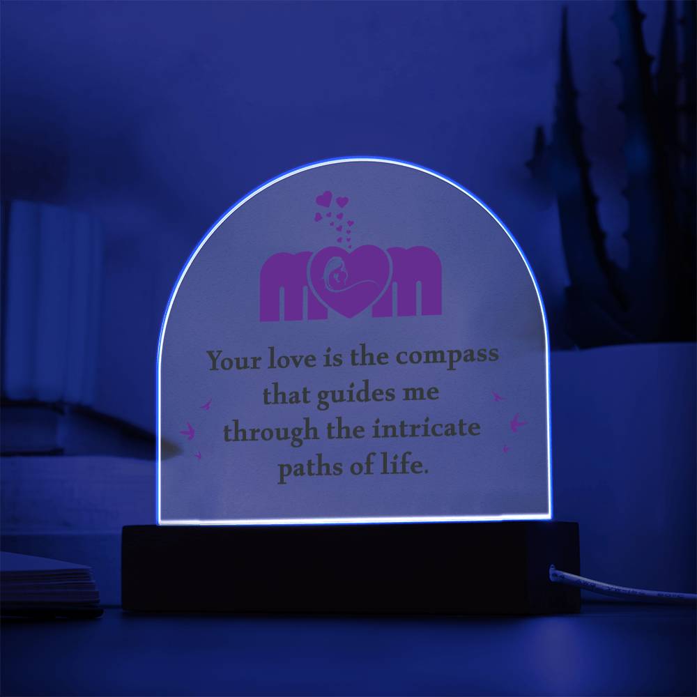 Mom Lighted Dome Plaque-[Heartfelt Family Gift]