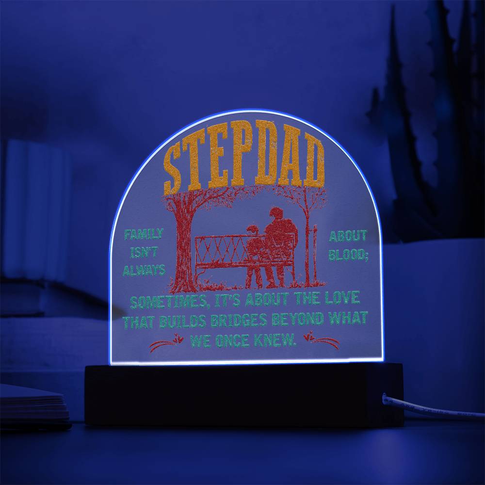 Stepdad Lighted Dome Plaque-[Heartfelt Family Gift]