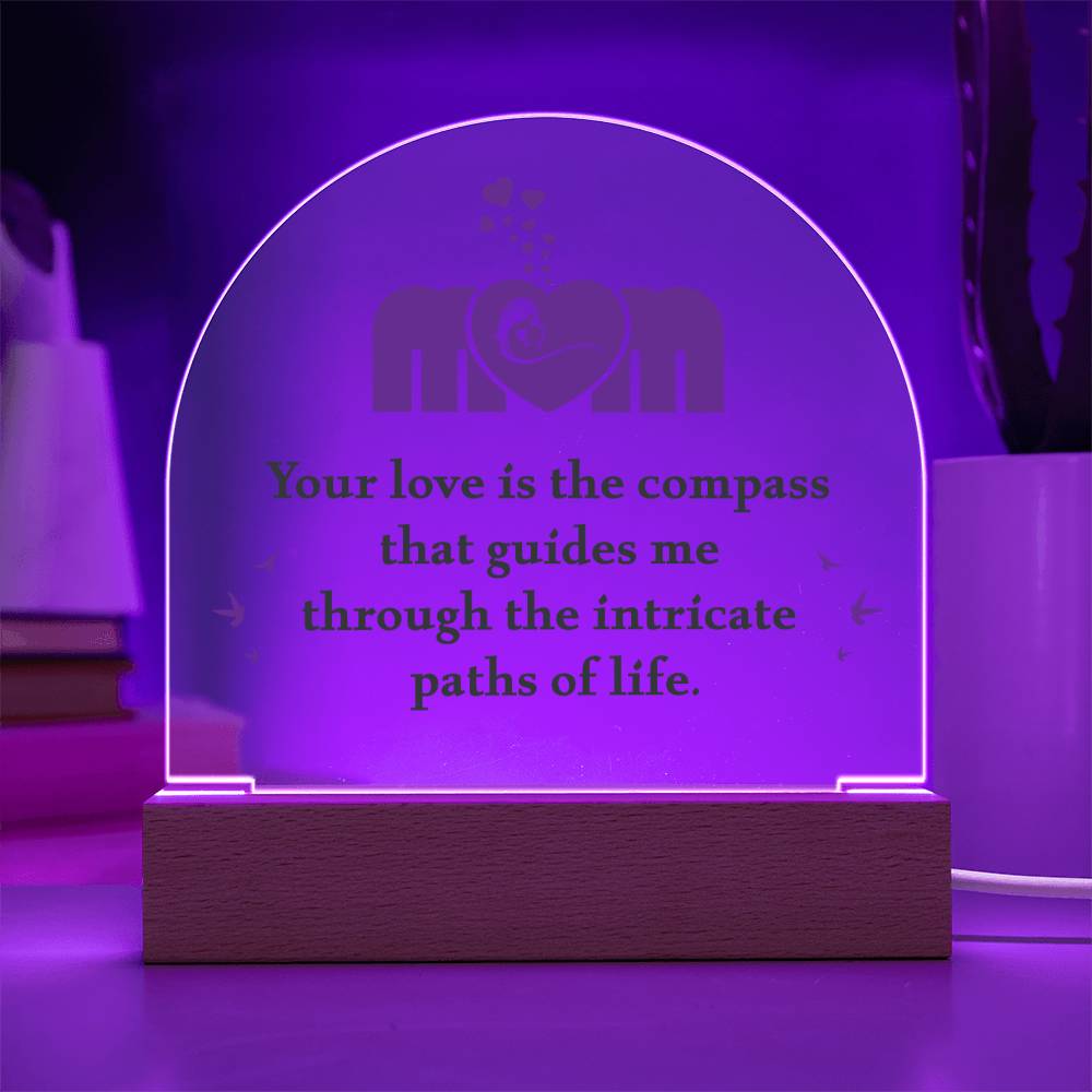 Mom Lighted Dome Plaque-[Heartfelt Family Gift]