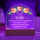 Lighted Dome Plaque Wife Hearts Puzzle Design - Perfect Gift for Your Significant Other-[Heartfelt Family Gift]