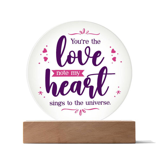 My Love Note Acrylic Circle Plaque-[Heartfelt Family Gift]