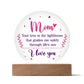 Mom Lighthouse Acrylic Circle Plaque-[Heartfelt Family Gift]