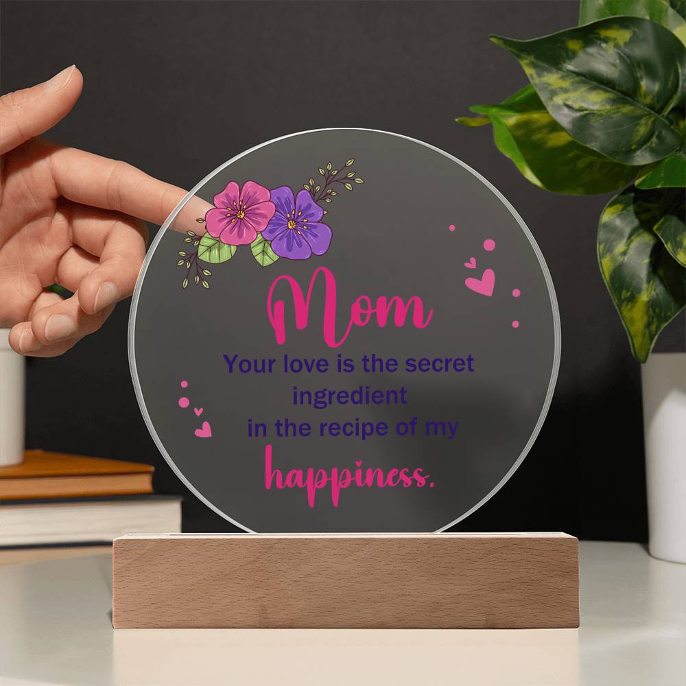 Mom Acrylic Circle Plaque-[Heartfelt Family Gift]
