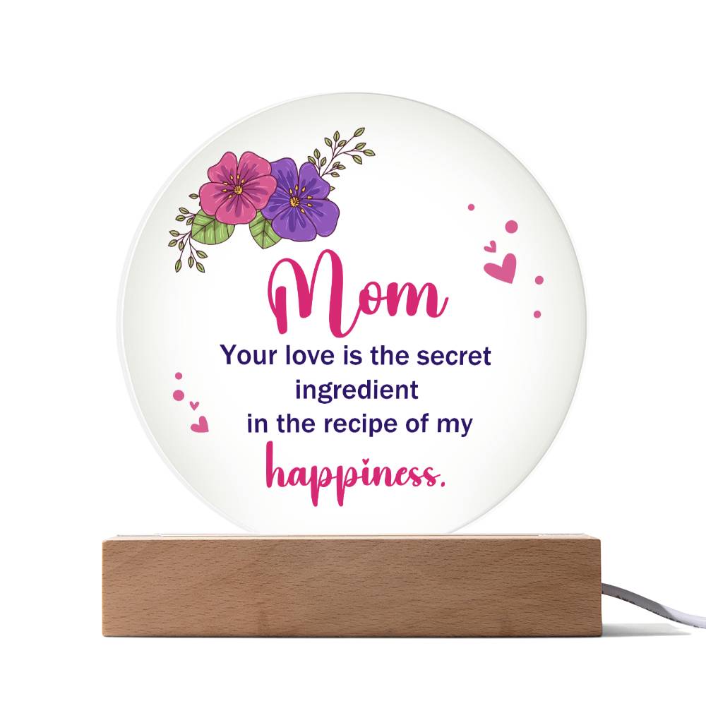 Mom Acrylic Circle Plaque-[Heartfelt Family Gift]