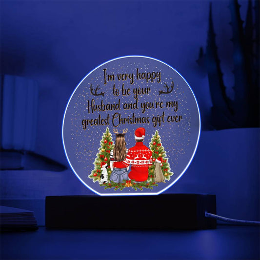 Christmas Couple Acrylic Circle Plaque-[Heartfelt Family Gift]