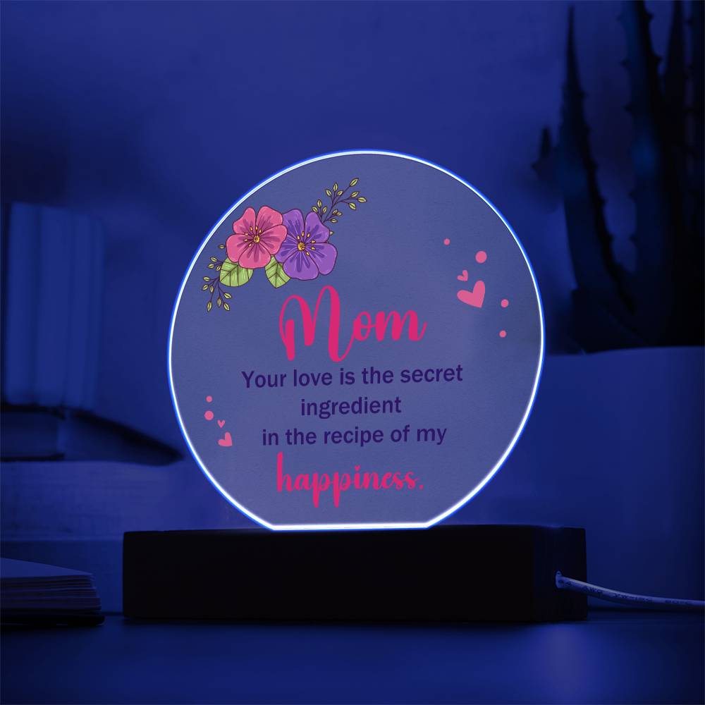 Mom Acrylic Circle Plaque-[Heartfelt Family Gift]