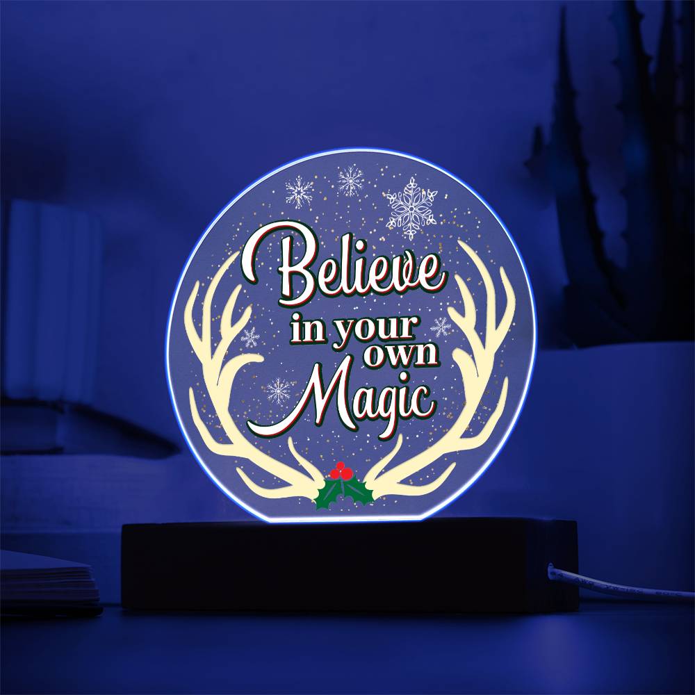 Believe In Your Own Magic Christmas Acrylic Circle Plaque-[Heartfelt Family Gift]