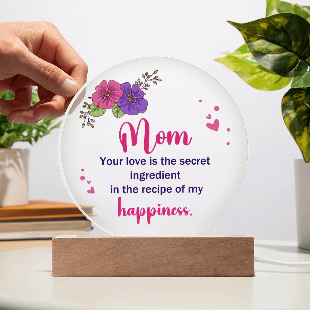 Mom Acrylic Circle Plaque-[Heartfelt Family Gift]