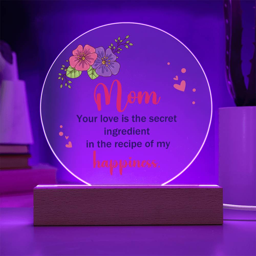 Mom Acrylic Circle Plaque-[Heartfelt Family Gift]