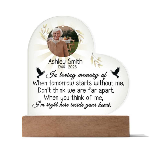 Lighted  Memorial Heart Plaque-[Heartfelt Family Gift]