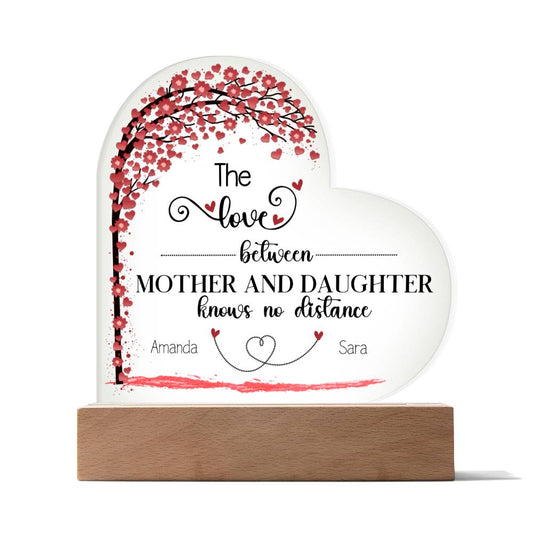 Custom Mother Daughter Lighted Heart Plaque - Personalized and Heartwarming-[Heartfelt Family Gift]