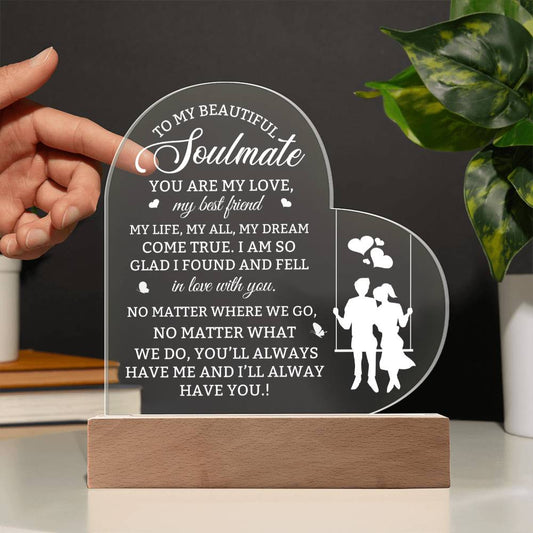 Soulmate Lighted Acrylic Plaque-[Heartfelt Family Gift]