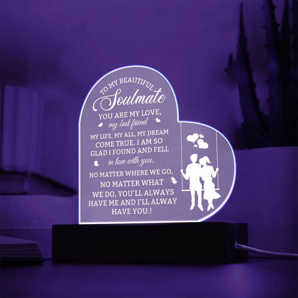 Soulmate Lighted Acrylic Plaque-[Heartfelt Family Gift]