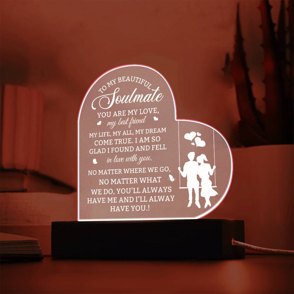 Soulmate Lighted Acrylic Plaque-[Heartfelt Family Gift]