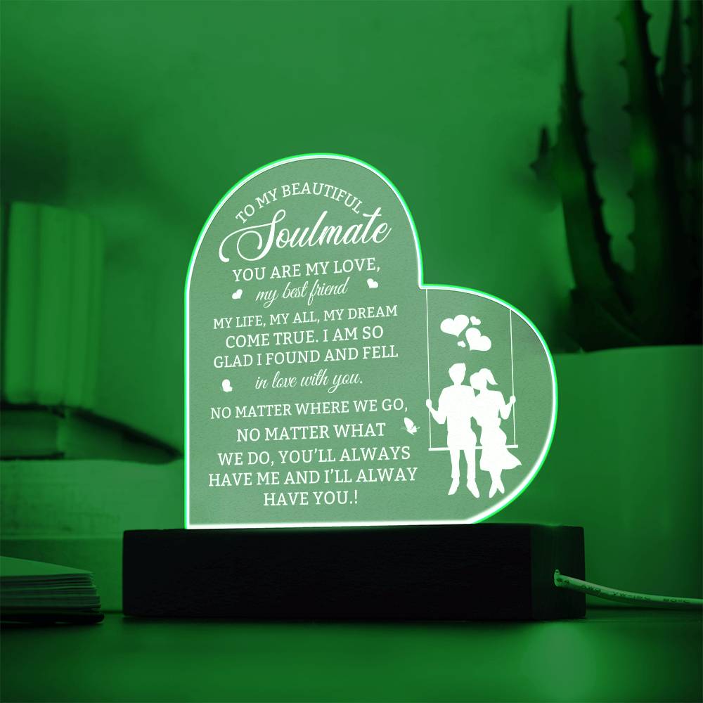 Soulmate Lighted Acrylic Plaque-[Heartfelt Family Gift]