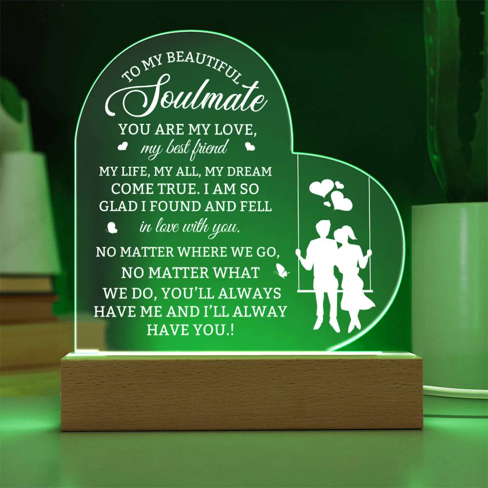 Soulmate Lighted Acrylic Plaque-[Heartfelt Family Gift]