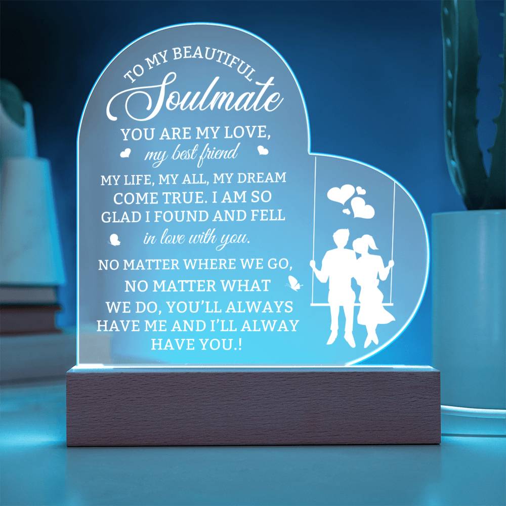 Soulmate Lighted Acrylic Plaque-[Heartfelt Family Gift]