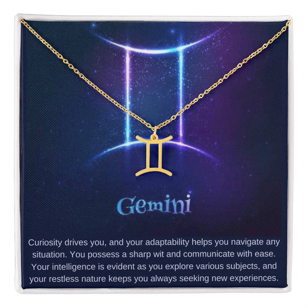 Gemini Birthday Horoscope Sign Necklace