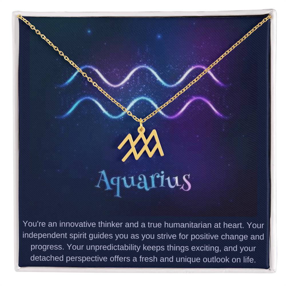 Aquarius Birthday  Astrology Necklace