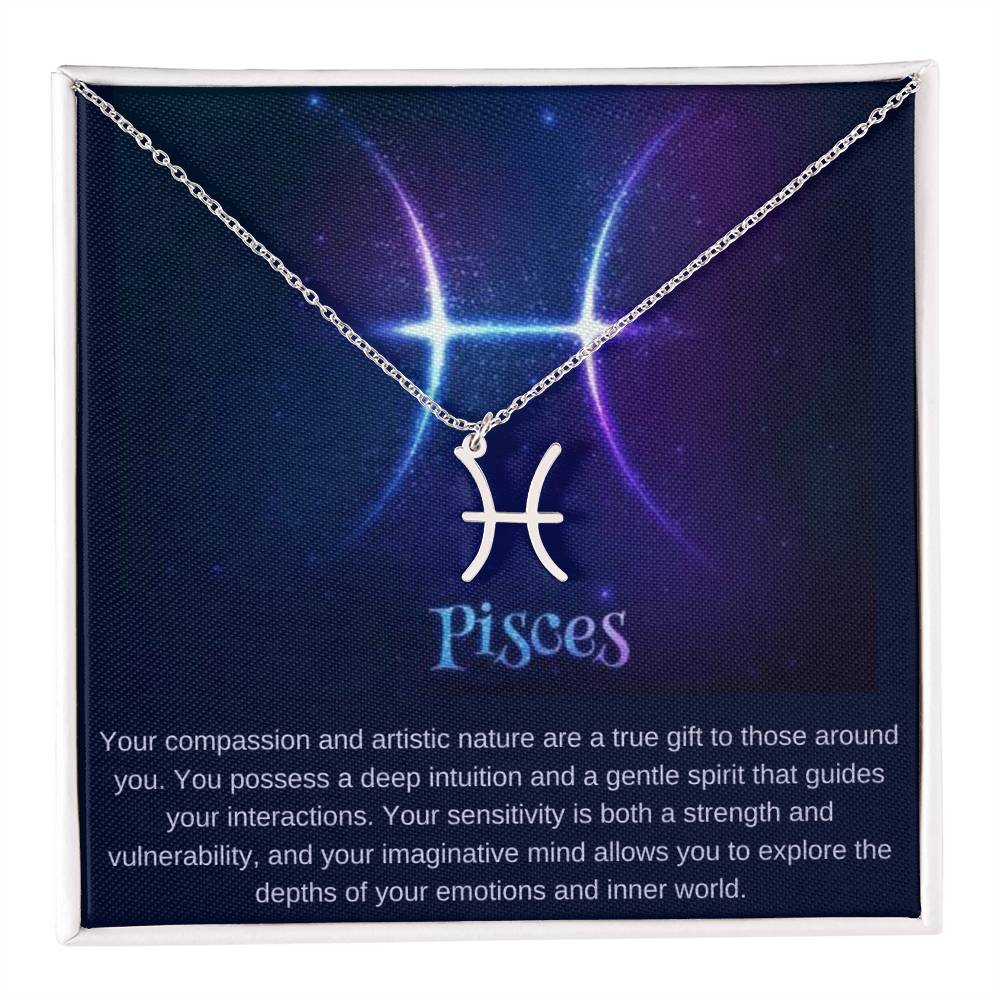 Pisces Astrological Sign Birthday Necklace