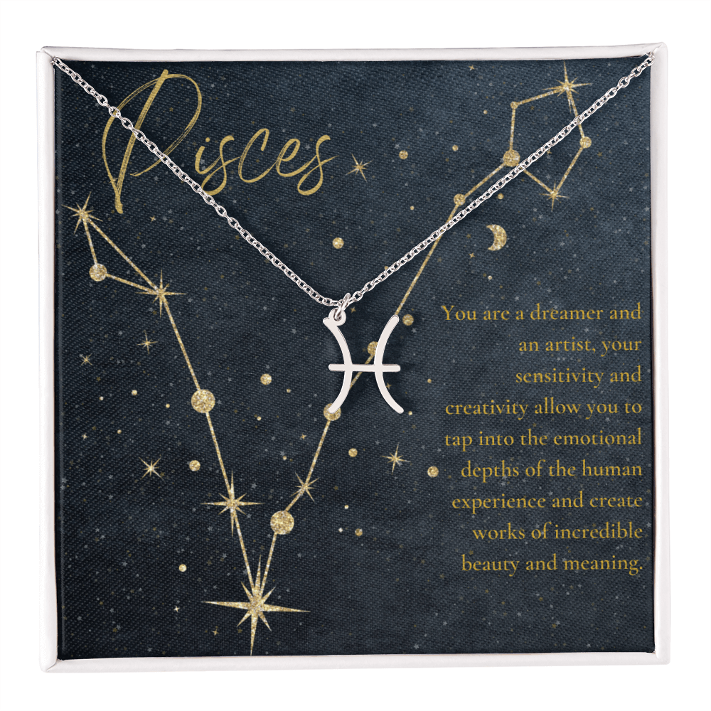 Pisces Astrologic Sign  Birthday Necklace