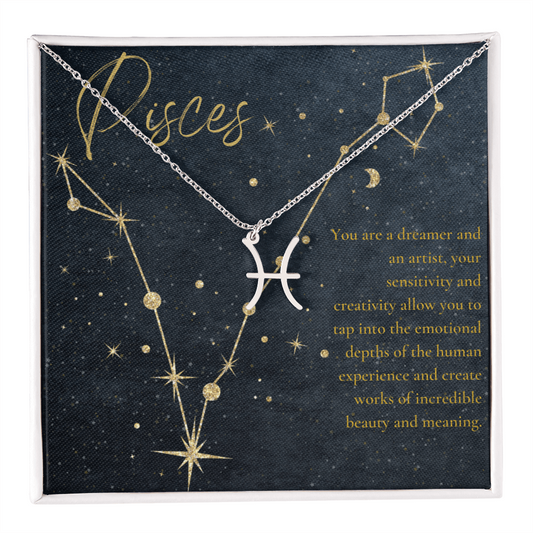 Pisces Astrologic Sign  Birthday Necklace