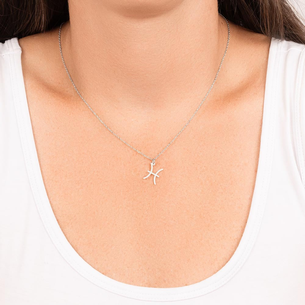Pisces Astrologic Sign  Birthday Necklace