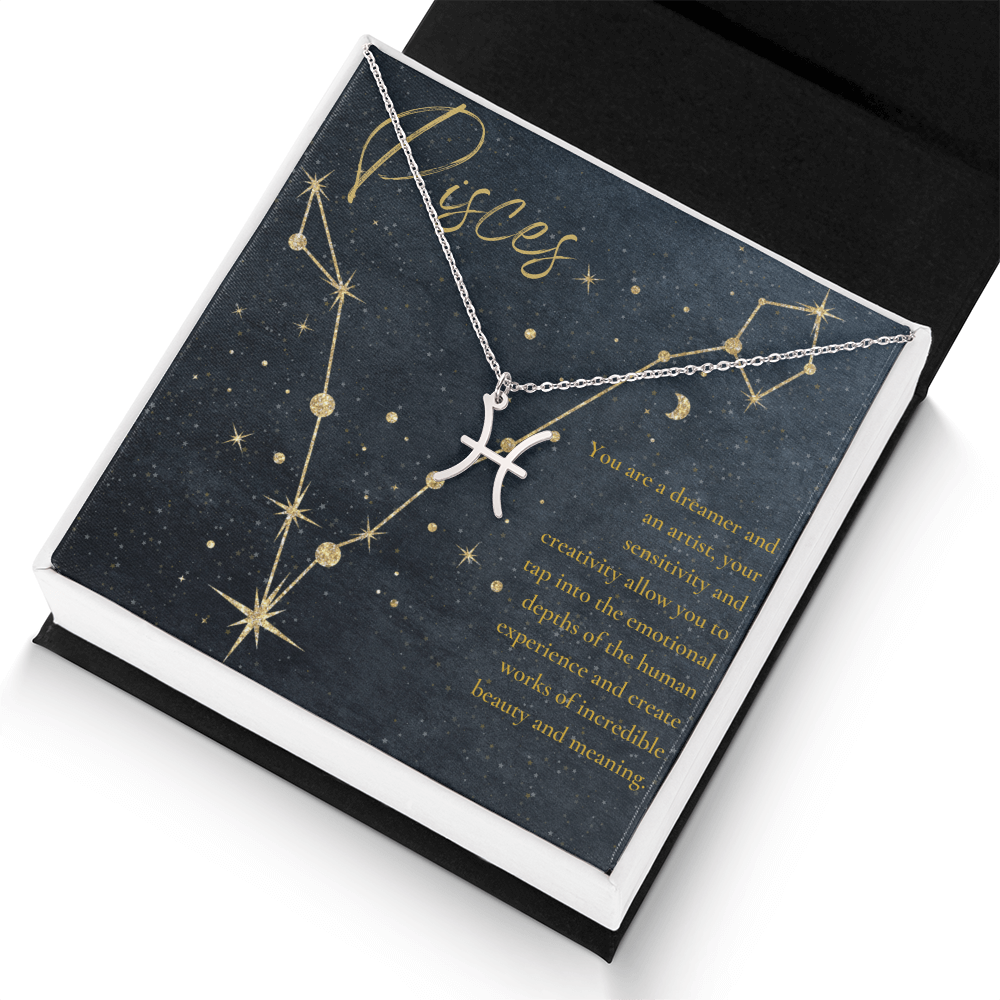 Pisces Astrologic Sign  Birthday Necklace