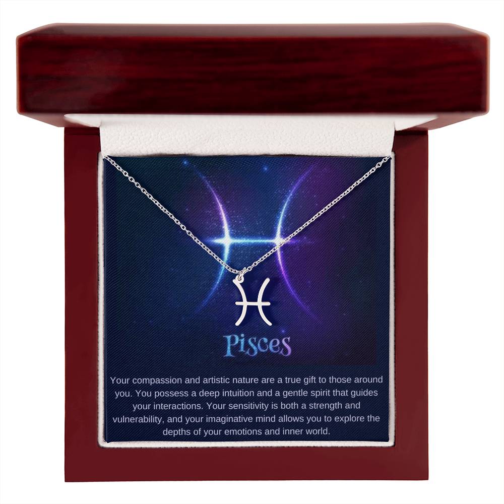 Pisces Astrological Sign Birthday Necklace