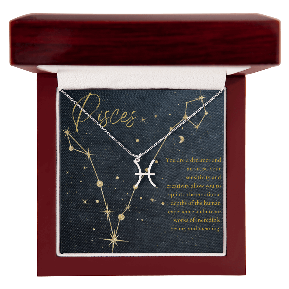 Pisces Astrologic Sign  Birthday Necklace