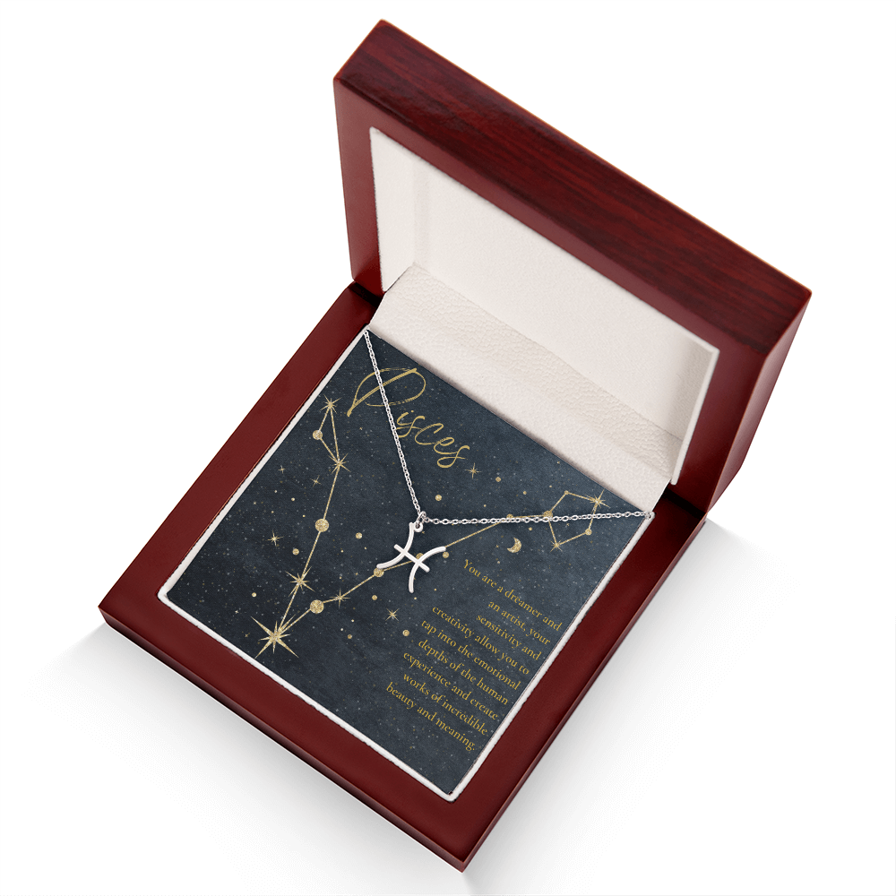 Pisces Astrologic Sign  Birthday Necklace