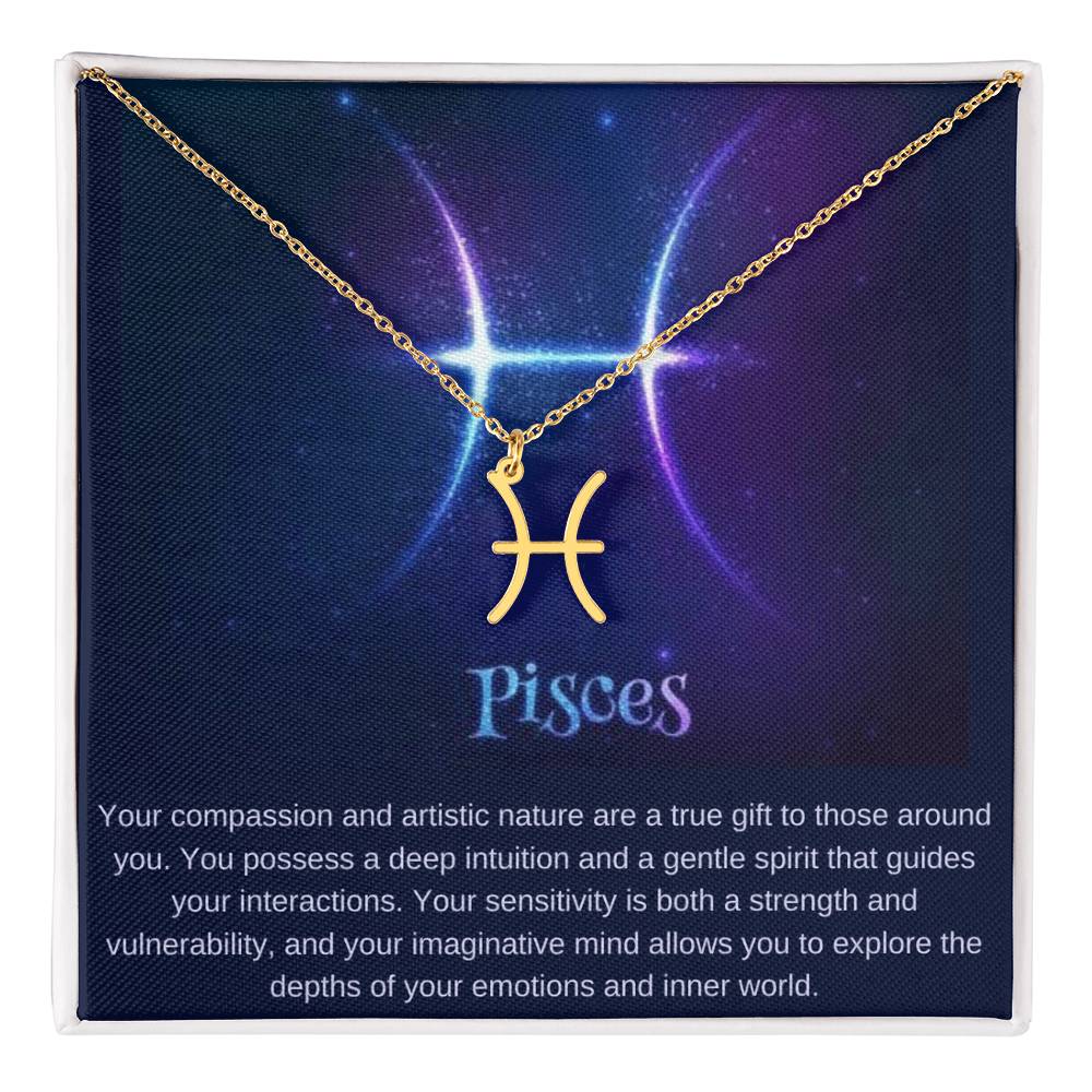 Pisces Astrological Sign Birthday Necklace
